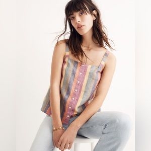 Madewell Rainbow Stripe Button-Up Tank